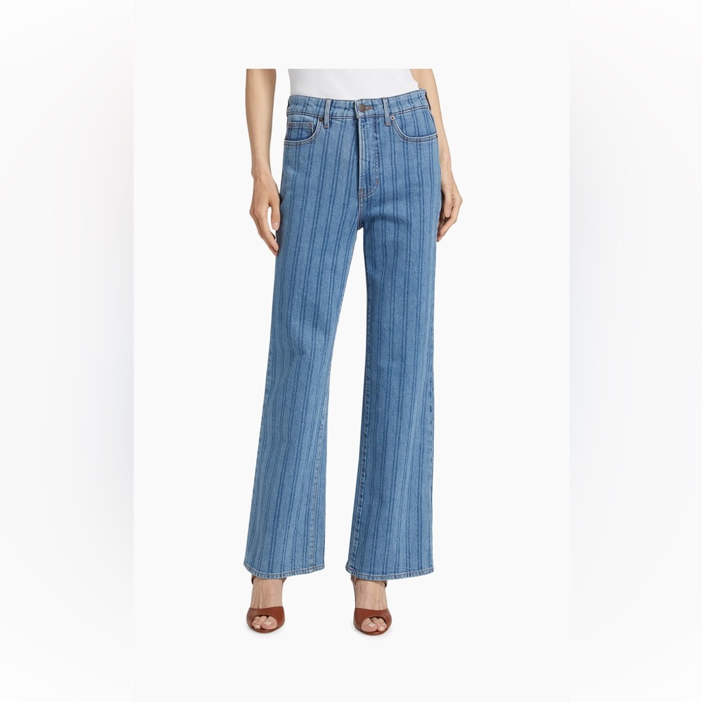 Veronica Beard Women's Blue Striped Jeans very good condition